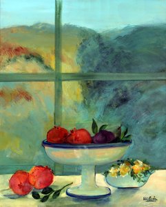 Intérieur avec fenêtre et bol - Marisa Leon